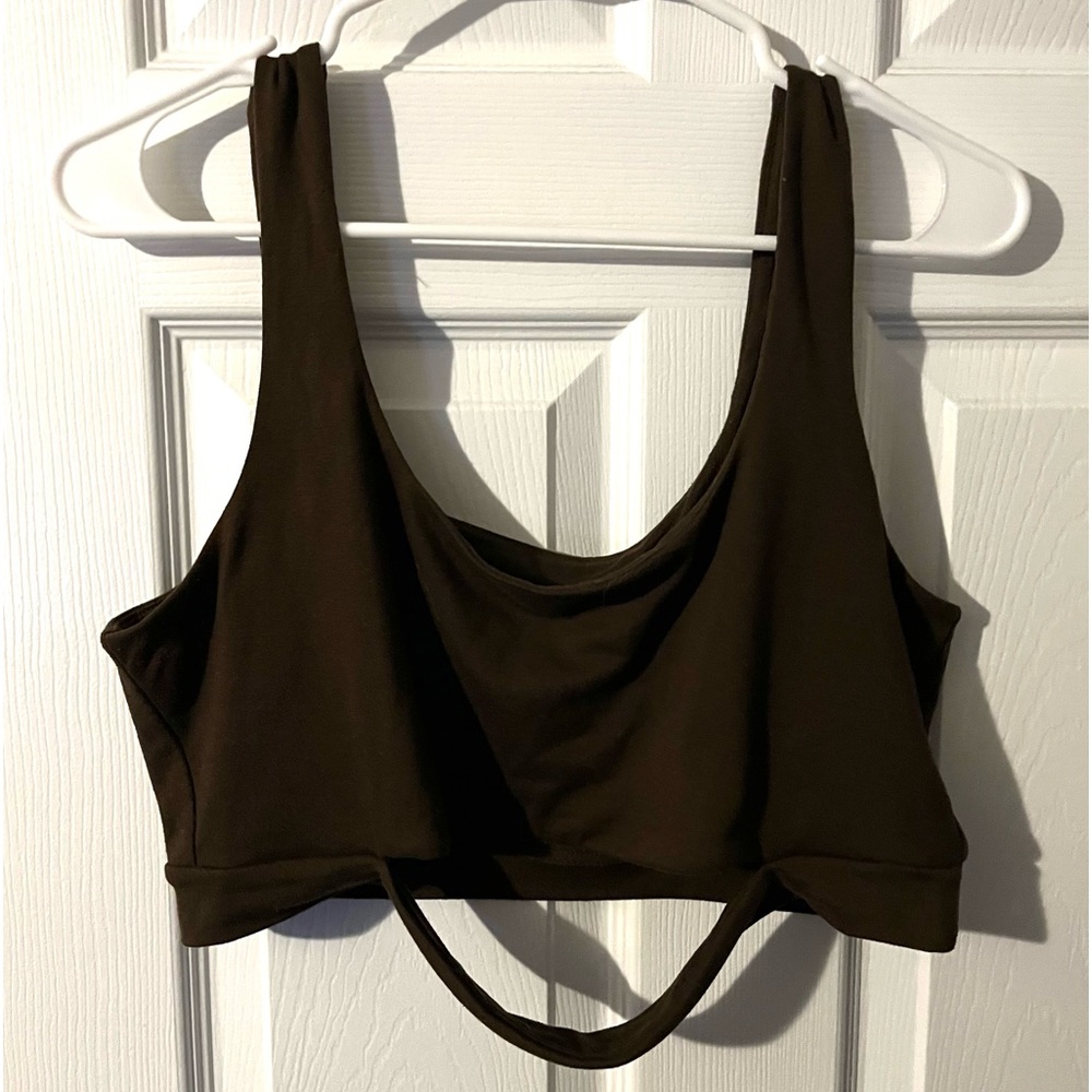 brown tank crop top, size XL